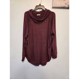 Maurice's size XL Maroon Cowl Neck Shirt Long Sleeve
